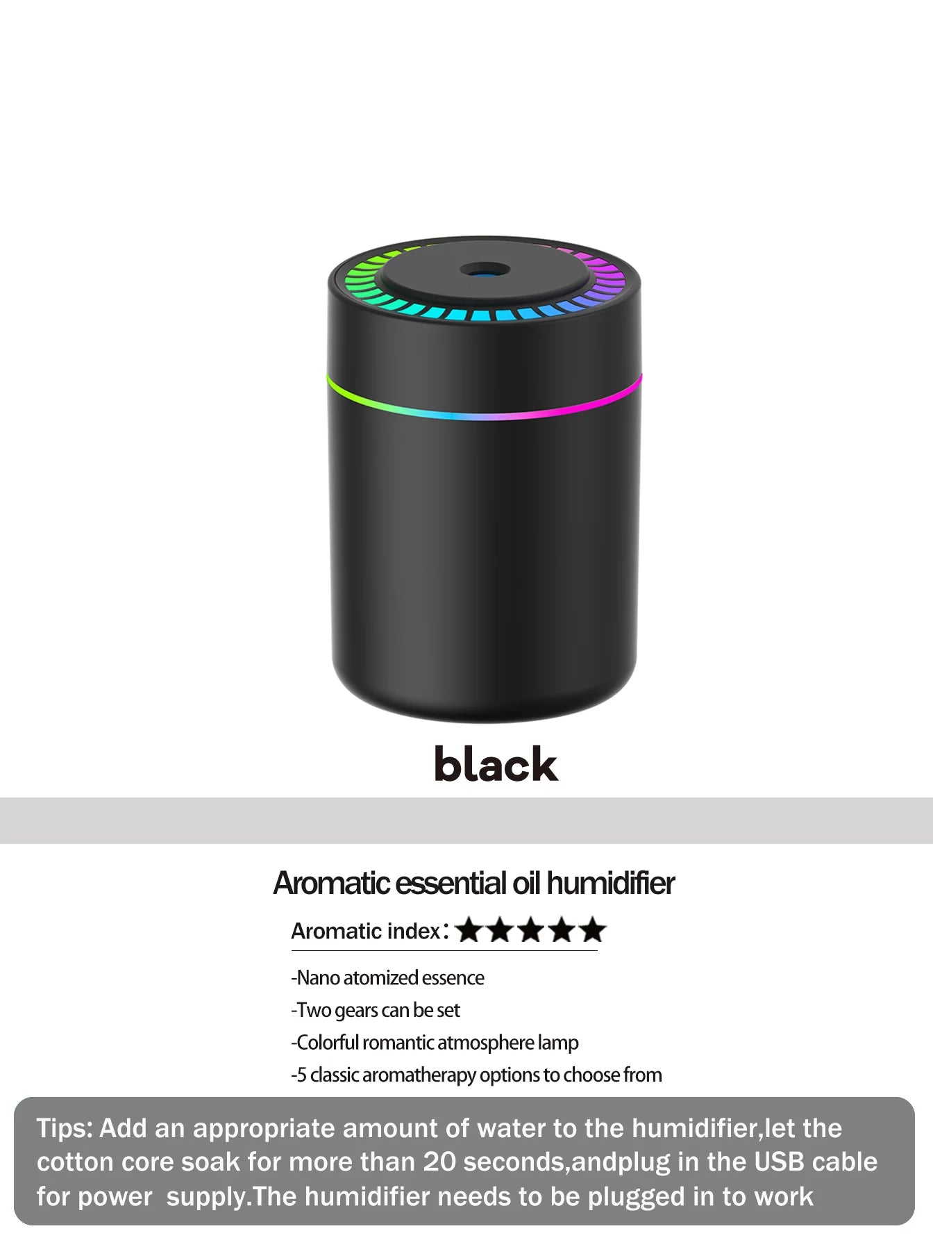 Essential Oil Diffuser with LED Lights