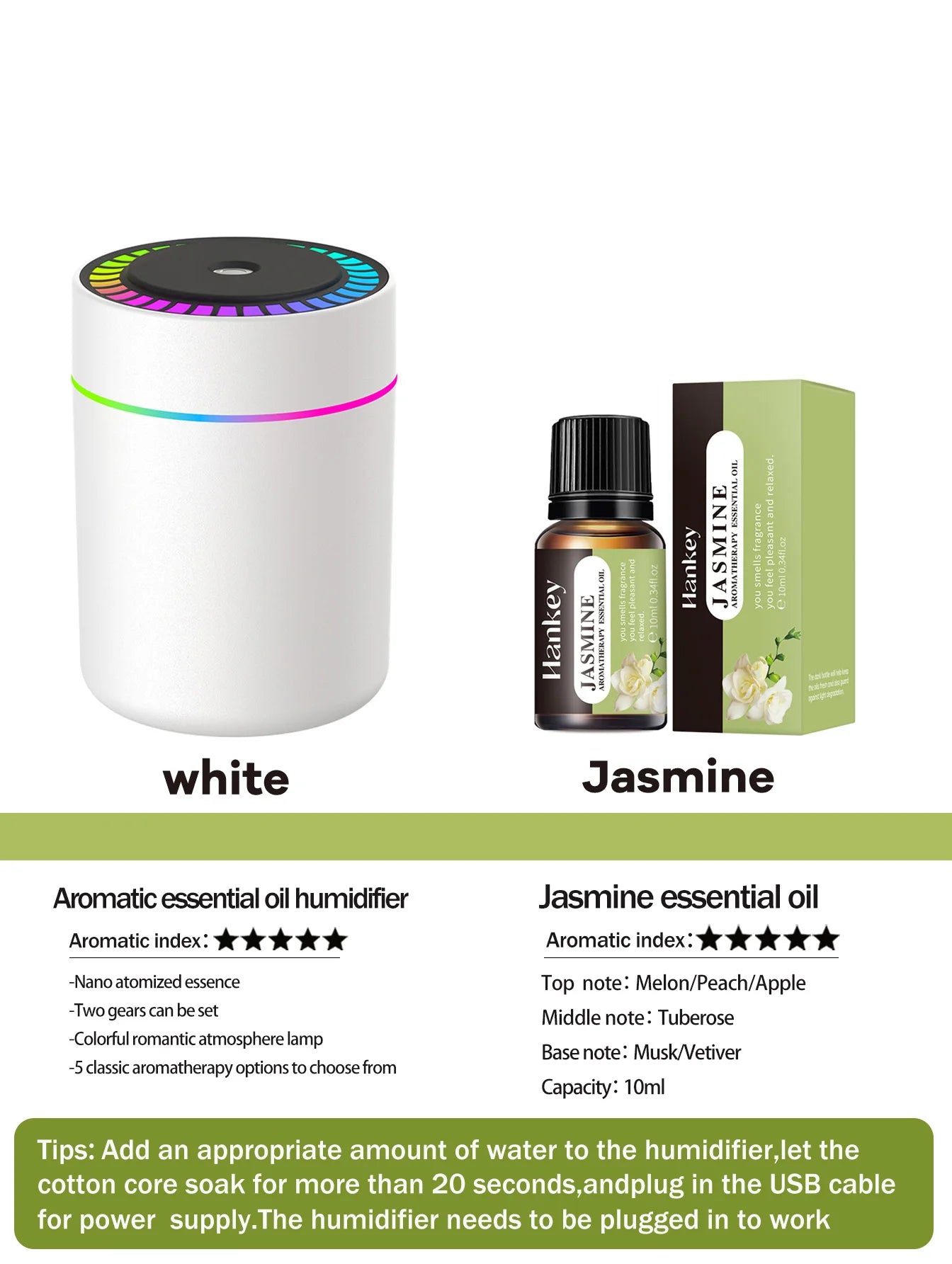 Essential Oil Diffuser with LED Lights