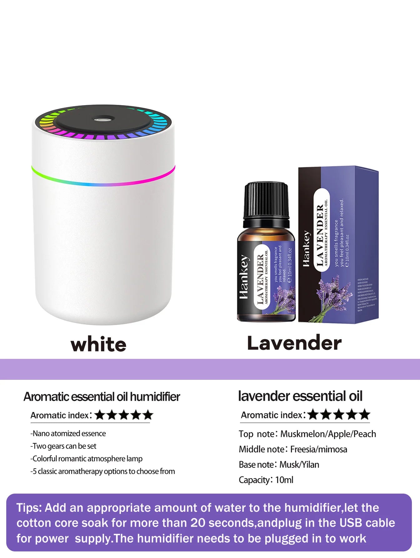 Essential Oil Diffuser with LED Lights