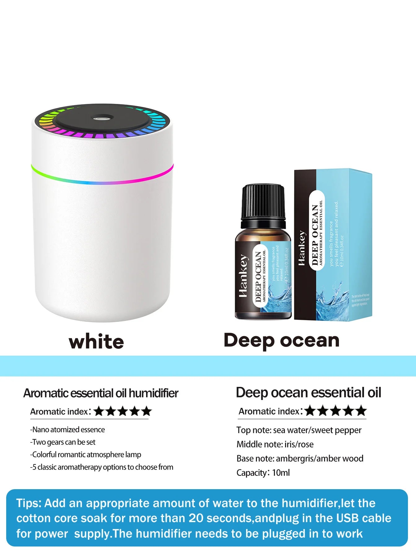 Essential Oil Diffuser with LED Lights
