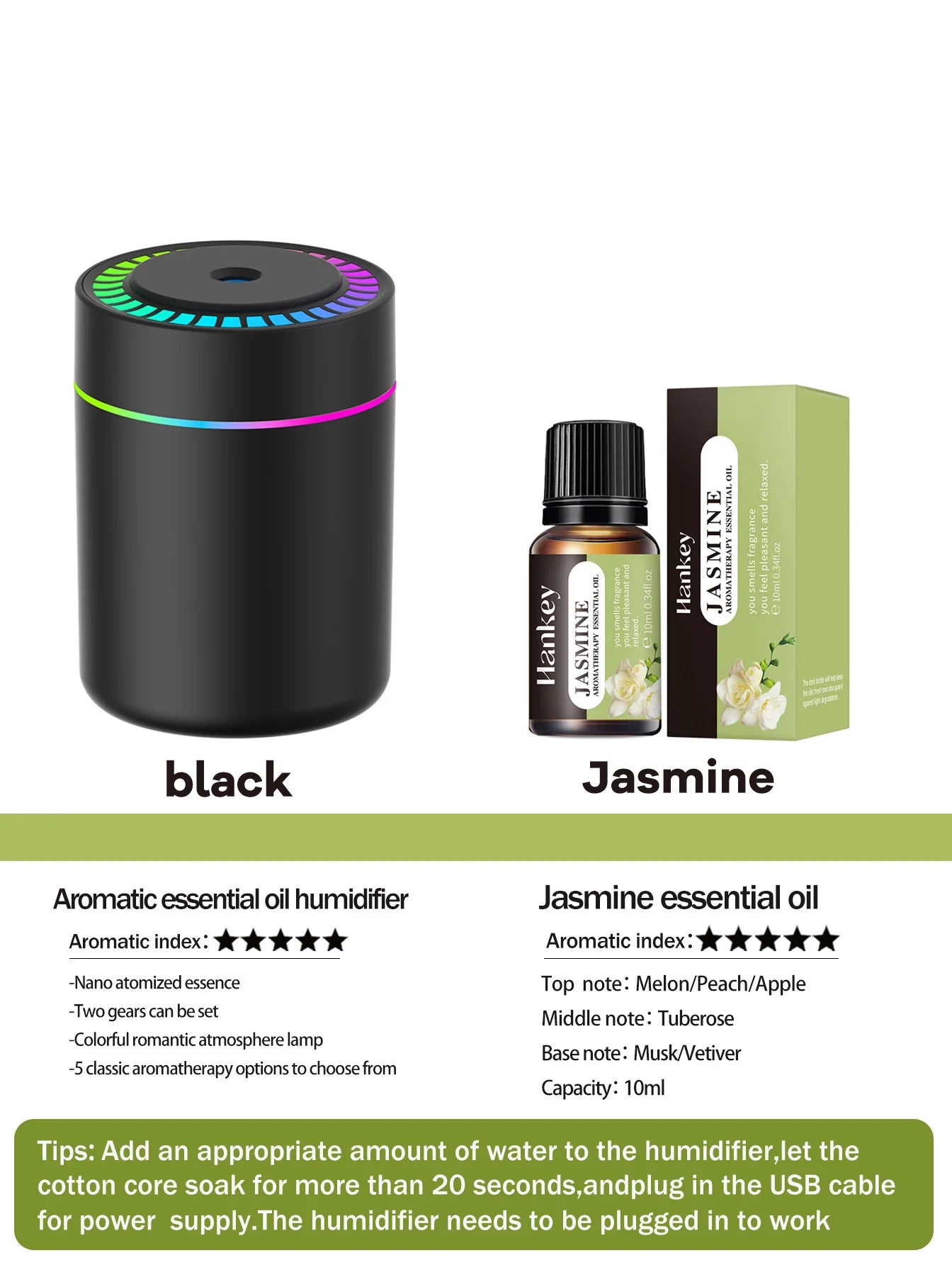 Essential Oil Diffuser with LED Lights